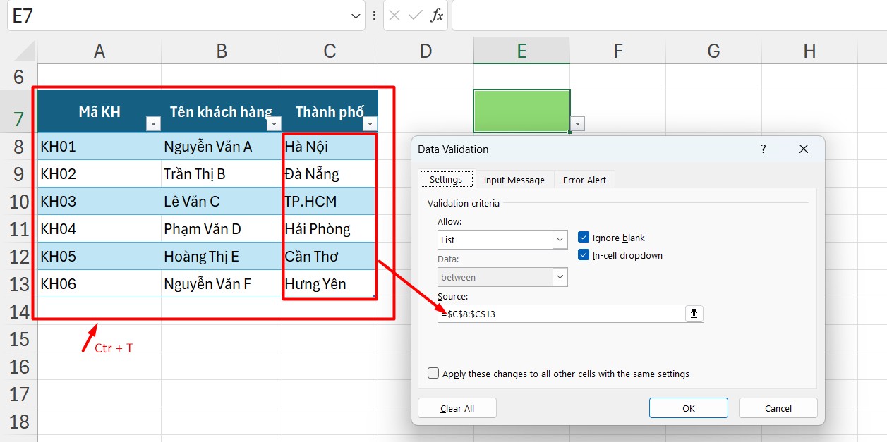 Dropdown List động (Tự cập nhật khi thêm dữ liệu mới)