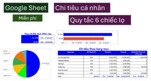 Bảng theo dõi chi tiêu cá nhân theo tháng dựa trên quy tắc 6 chiếc lọ
